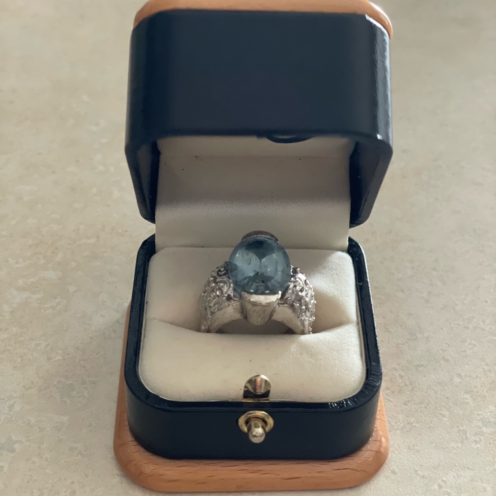 Women Solid .925 Sapphire Ring - image 2